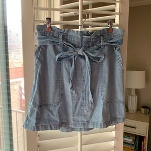 American Eagle High Waisted Denim Paper Bag Skirt
